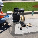 Photo of groundwater sampling equipment, detailed view.