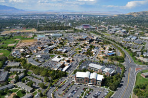 Aerial campus view facing west northwest